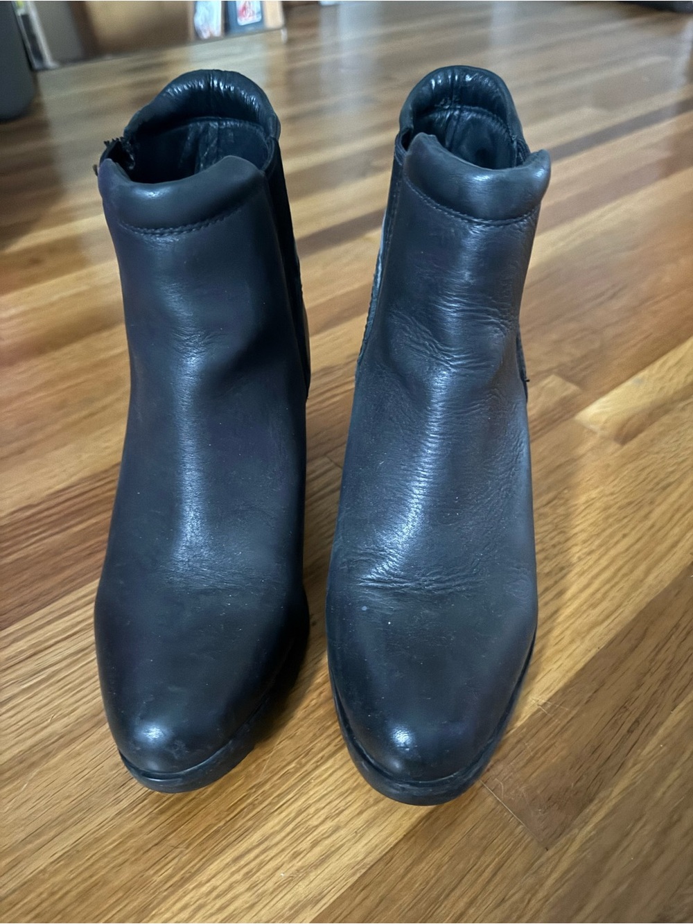 Sorel Black Leather Ankle Booties